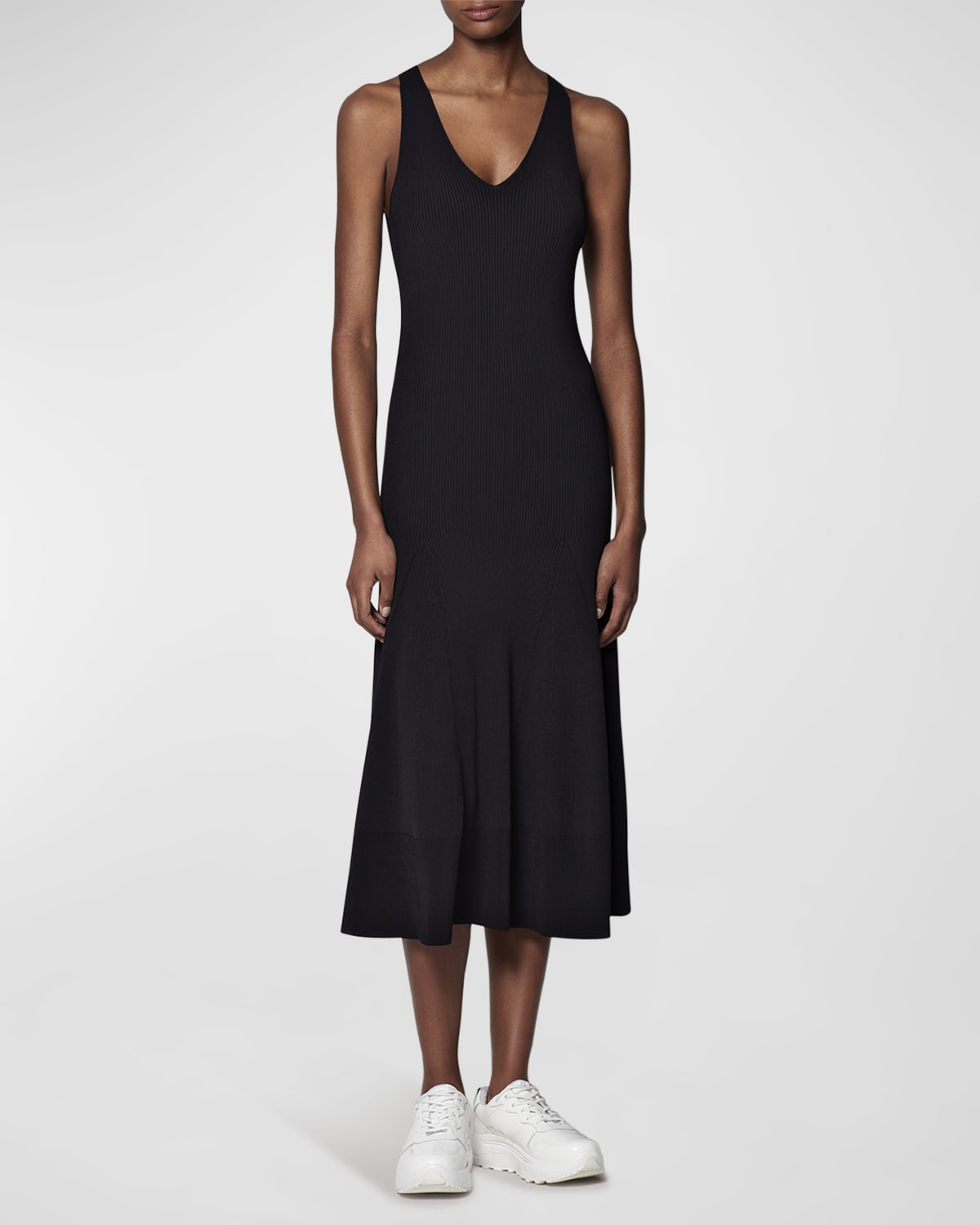 Co VNeck Sleeveless Knit Midi Dress Neiman Marcus