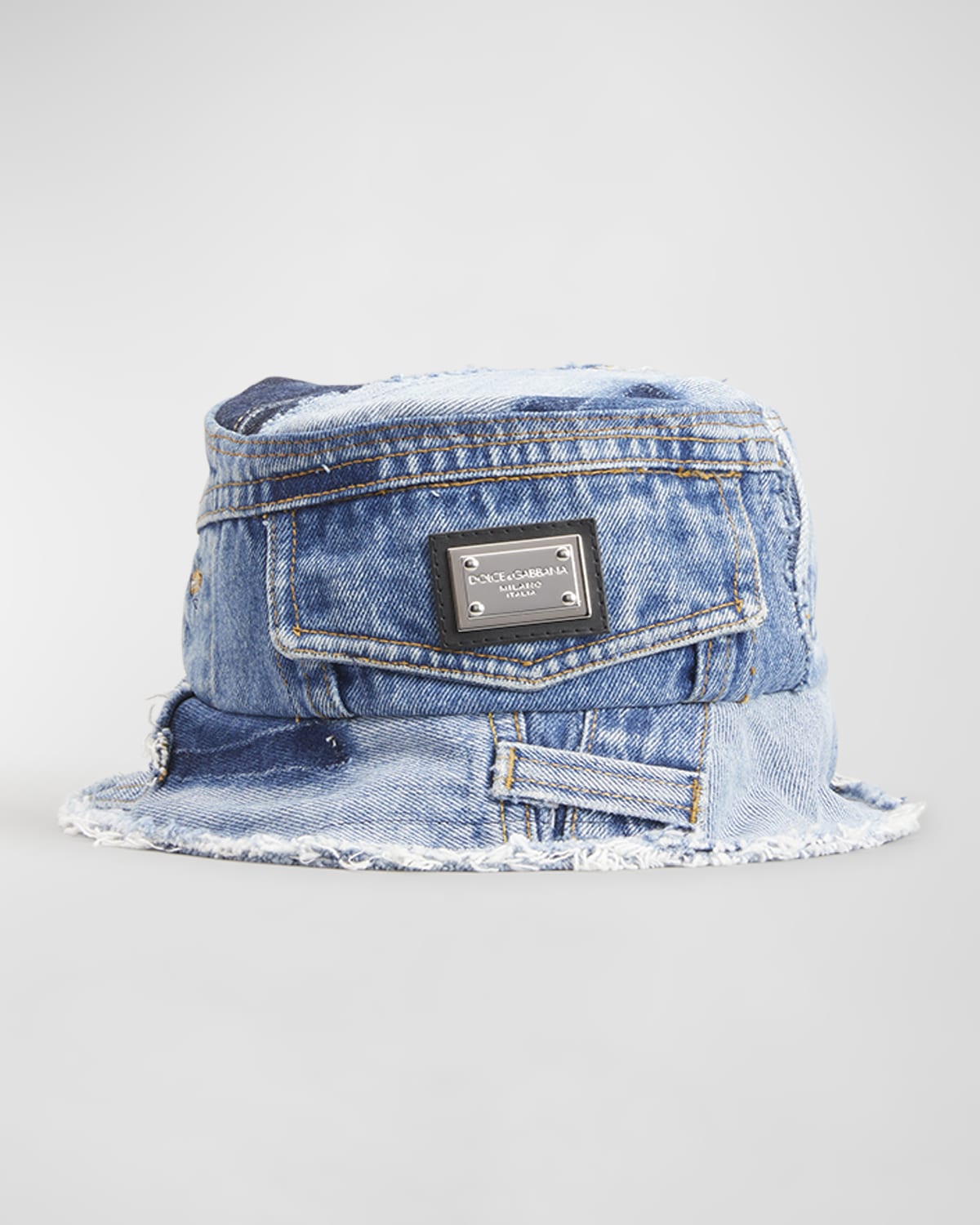Dolce & Gabbana Silver Sequined Nylon Bucket Hat Men main image 1