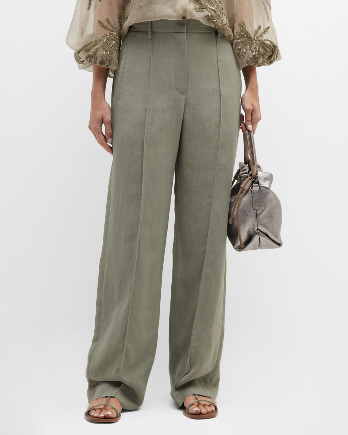 Co Wide-Leg Classic Trousers | Neiman Marcus