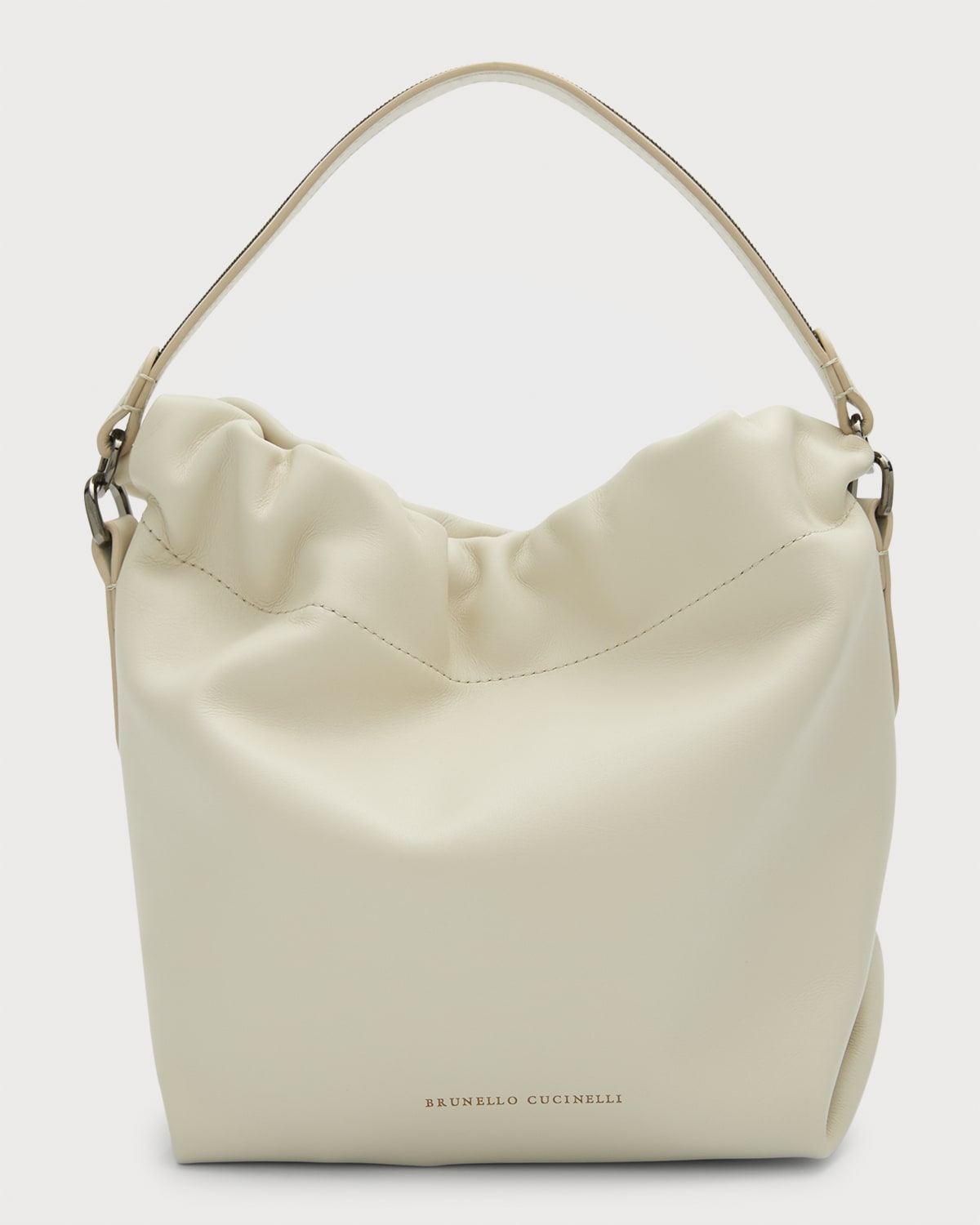 Brunello Cucinelli Monili Ribbon Leather Bucket Bag | Neiman Marcus