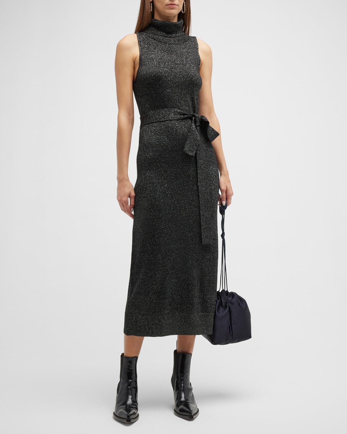 PAIGE Raundi Turtleneck CutOut Midi Sweater Dress Neiman Marcus