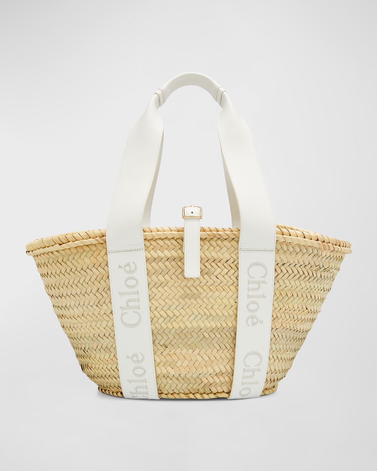 Chloe Marcie Medium Raffia East-West Tote Bag | Neiman Marcus