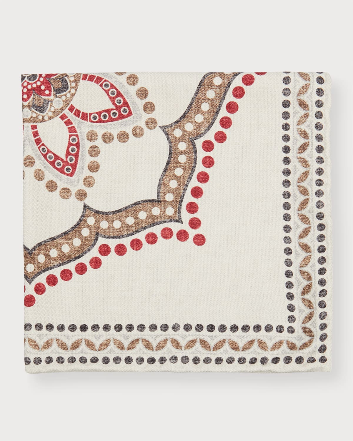 Brunello Cucinelli Men's Medallion Silk Pocket Square Neiman Marcus