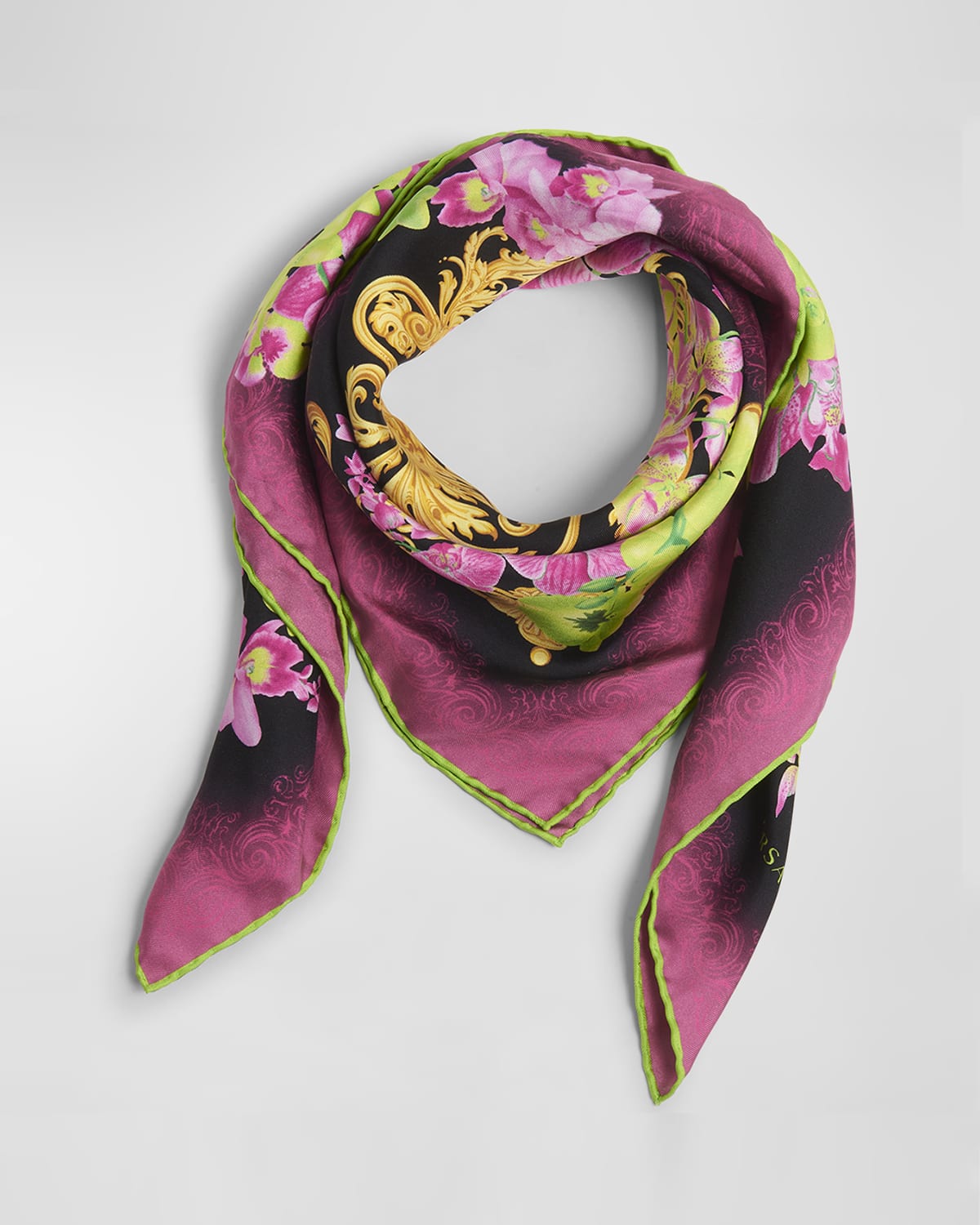 Versace Barocco Silk Twill Square Scarf Neiman Marcus