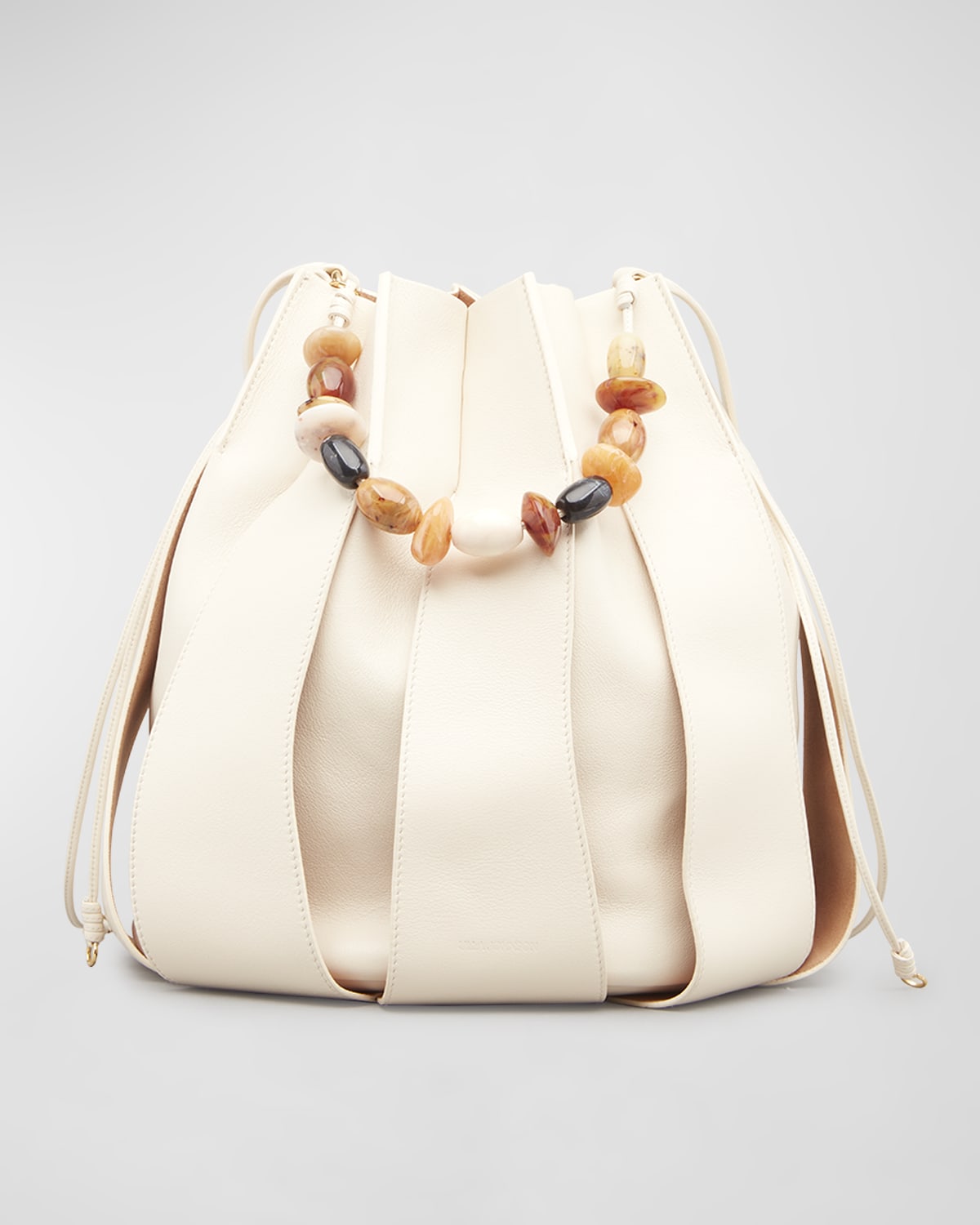 Khaite Lotus Mini FlowerPrint Leather Bucket Bag Neiman Marcus