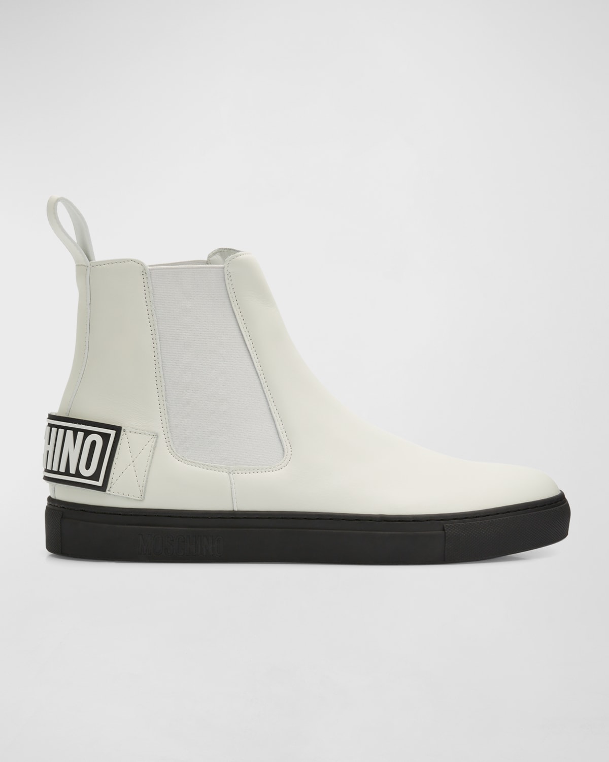 Moschino Men's Logo Leather Chelsea Boot Sneakers Neiman Marcus