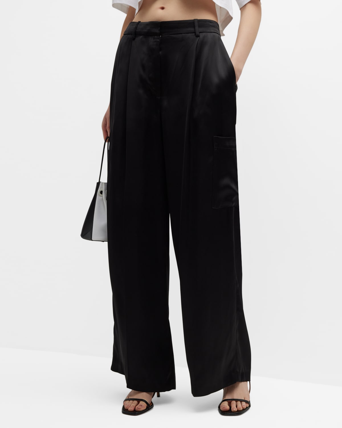 Vince Wide-Leg Cotton Cargo Pants | Neiman Marcus