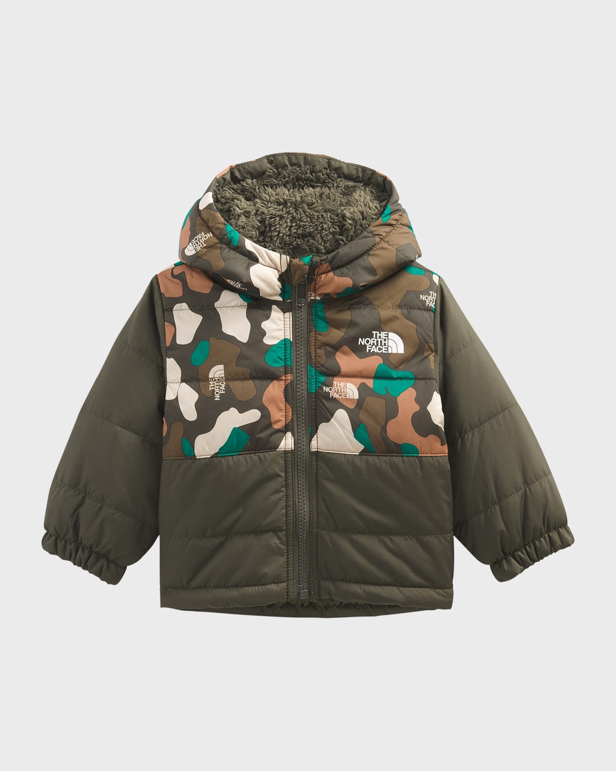 The North Face Boy's Mount Chimbo Fleece Reversible Hooded Jacket, Size