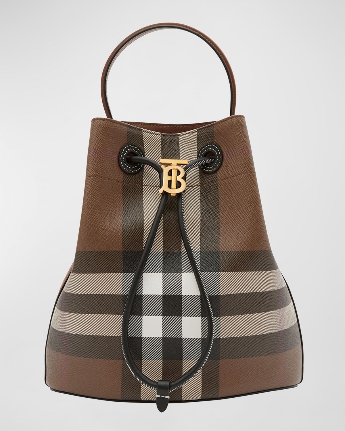 Burberry Small TB Drawstring Leather Bucket Bag Neiman Marcus