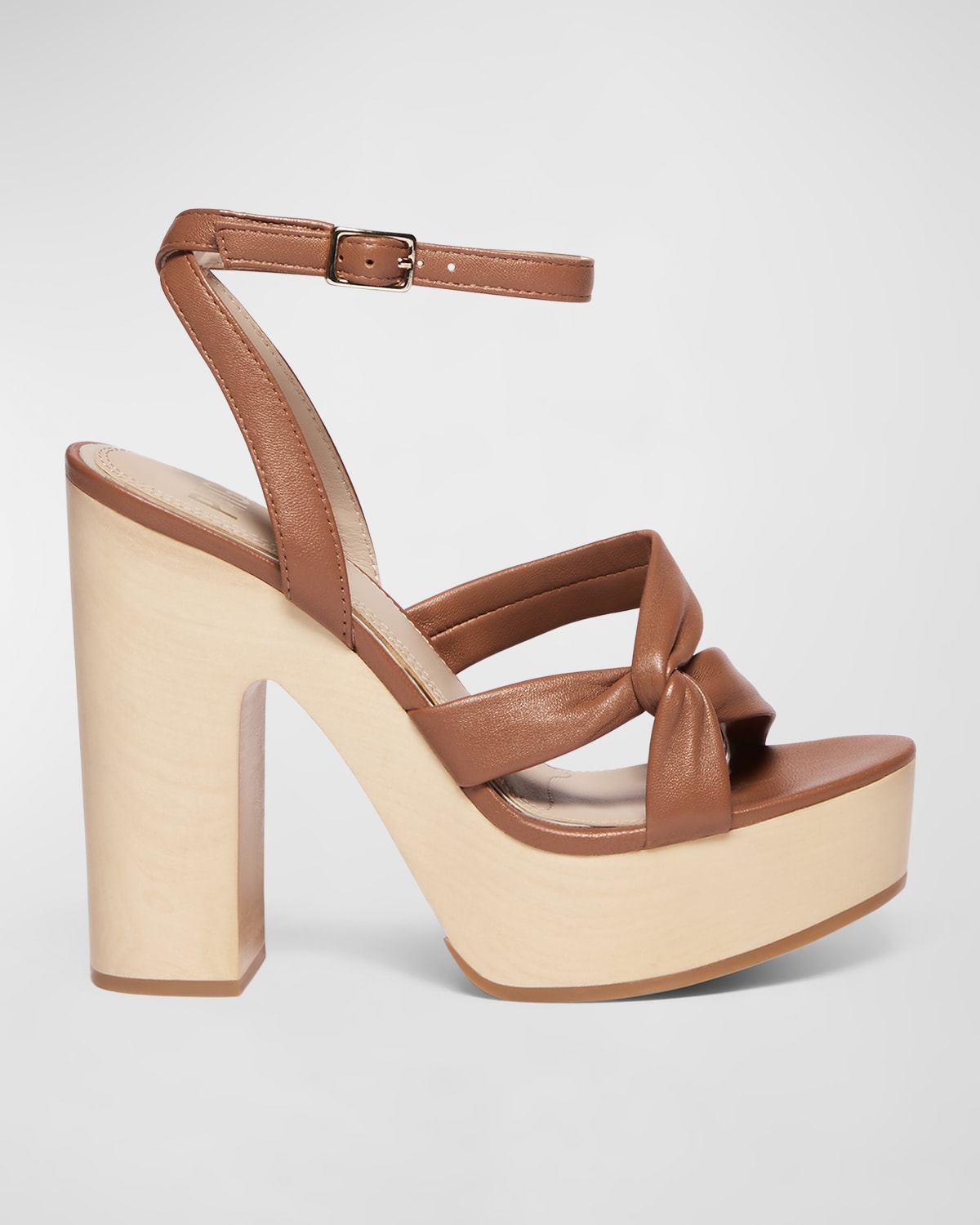 Saint Laurent Jodie Leather Ankle-Strap Platform Sandals | Neiman Marcus