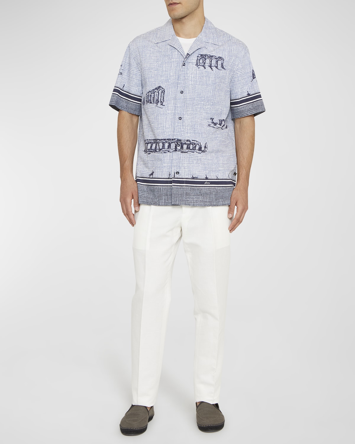 Givenchy Men's Boxy-Fit Logo Camp Shirt | Neiman Marcus