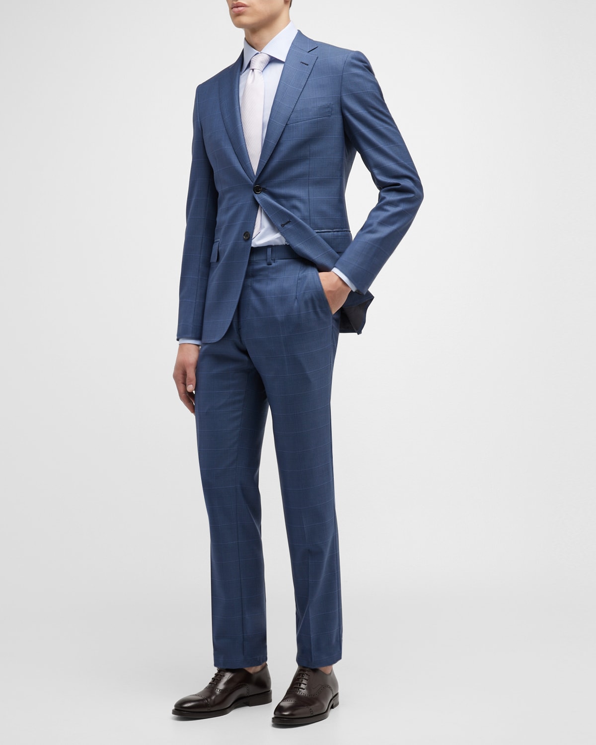 ZEGNA Men's Tonal Plaid Wool Suit | Neiman Marcus