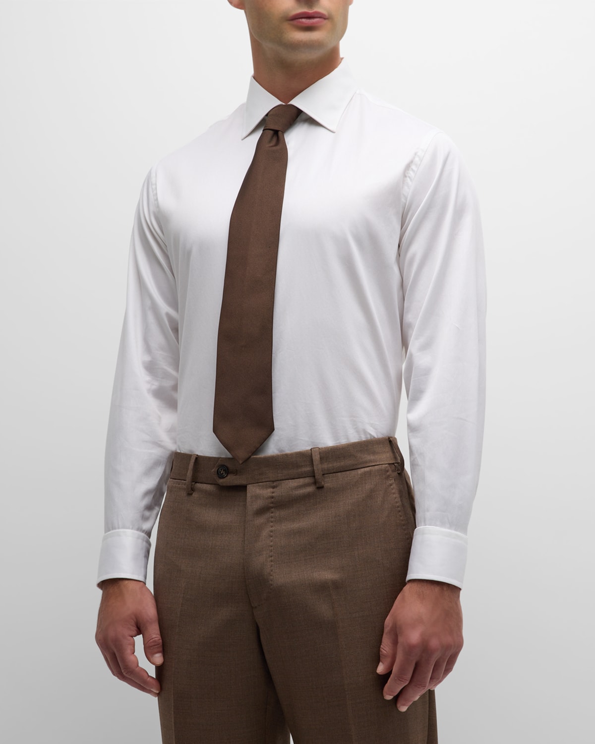 Emporio Armani Men's Point Collar Cotton Dress Shirt Neiman Marcus