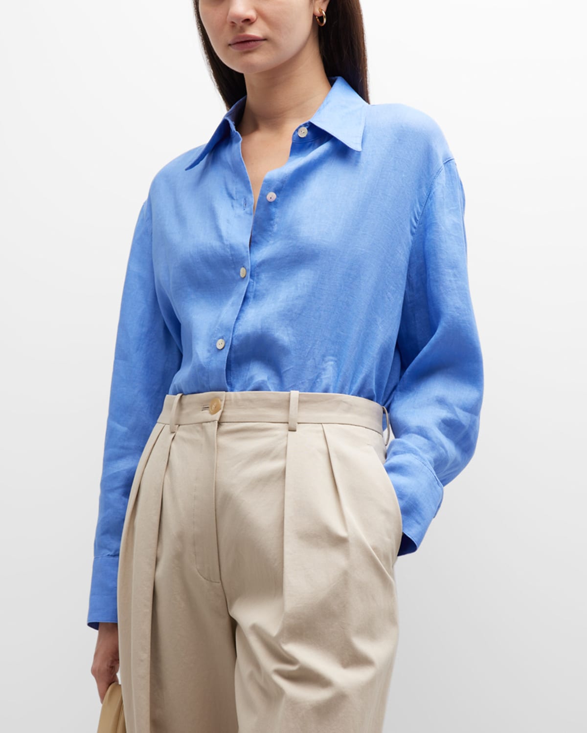 Vince Easy Long-Sleeve Button-Front Shirt | Neiman Marcus