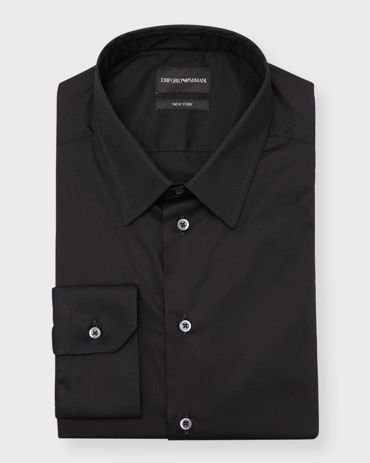 Emporio Armani Men's Point Collar Cotton Dress Shirt Neiman Marcus