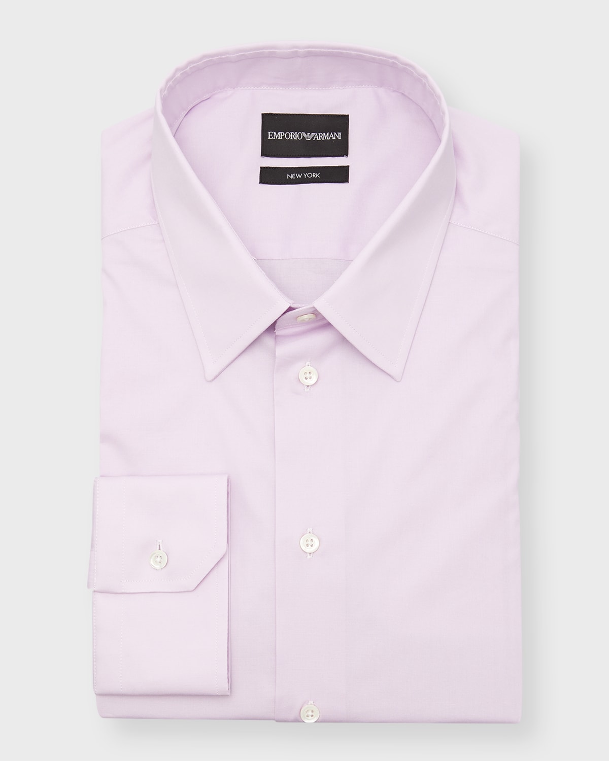 Emporio Armani Men's Point Collar Cotton Dress Shirt | Neiman Marcus