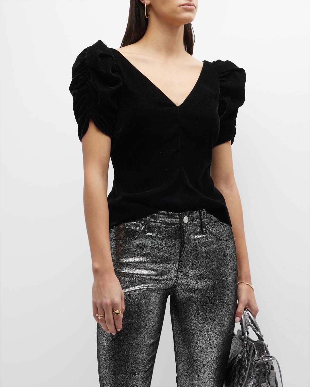 Final Sale! Nash Plaid Ruffle Peplum Crepe Blouse