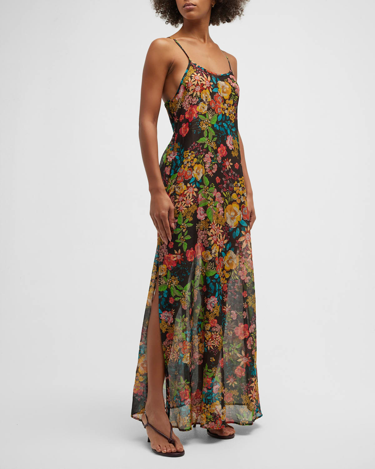 Johnny Was Cassia Floral-Print Maxi Dress | Neiman Marcus