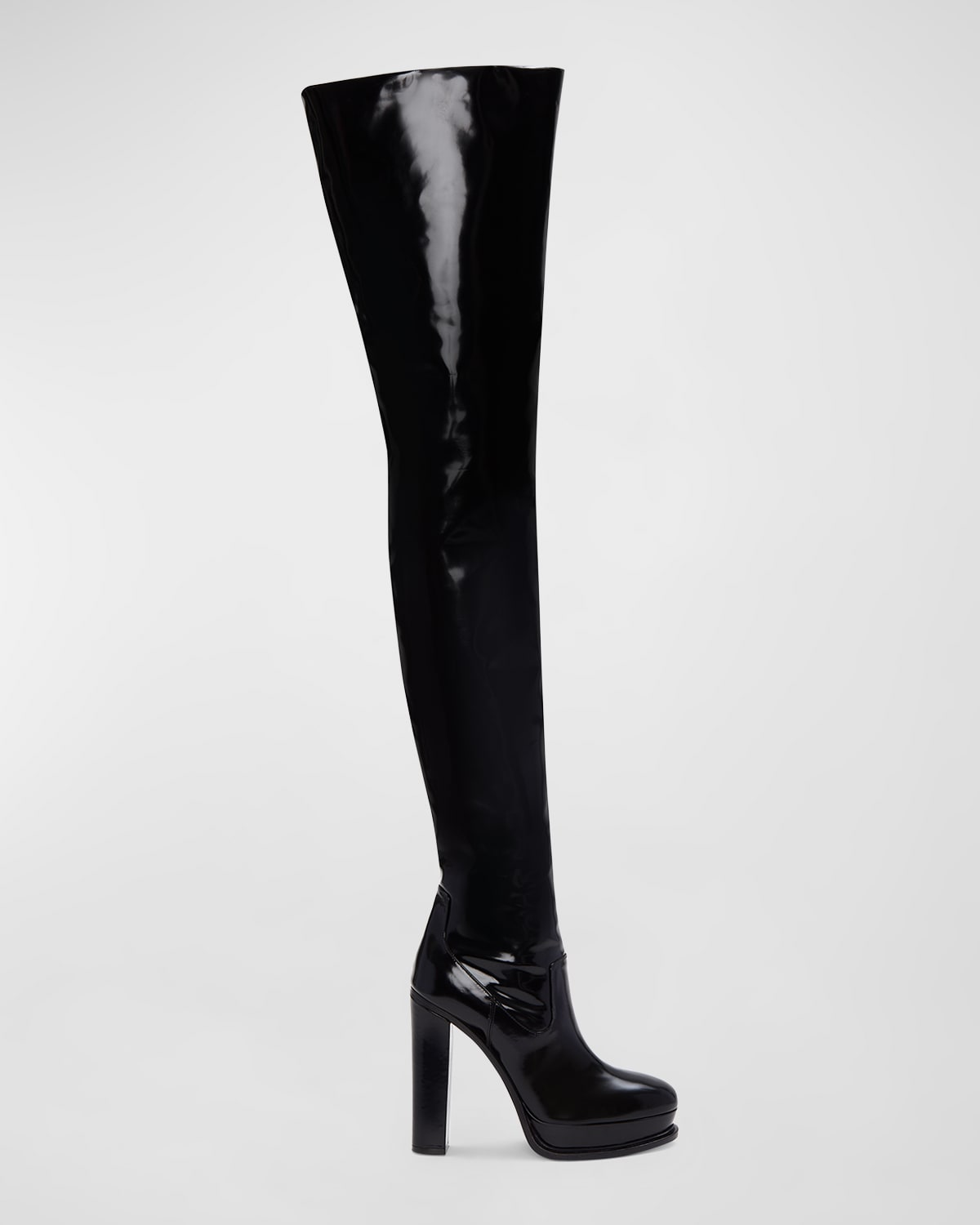 Balmain Moneta Logo Engraved-Heel Over-The-Knee Boots | Neiman Marcus