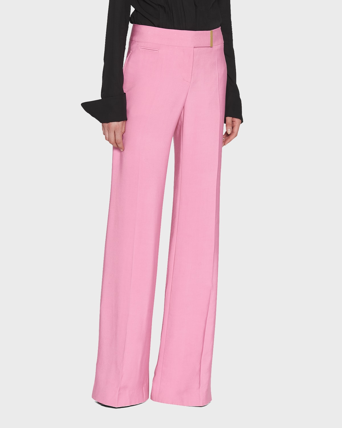 Emporio Armani Womens Black Zippered Formal Straight leg Pants main image 1