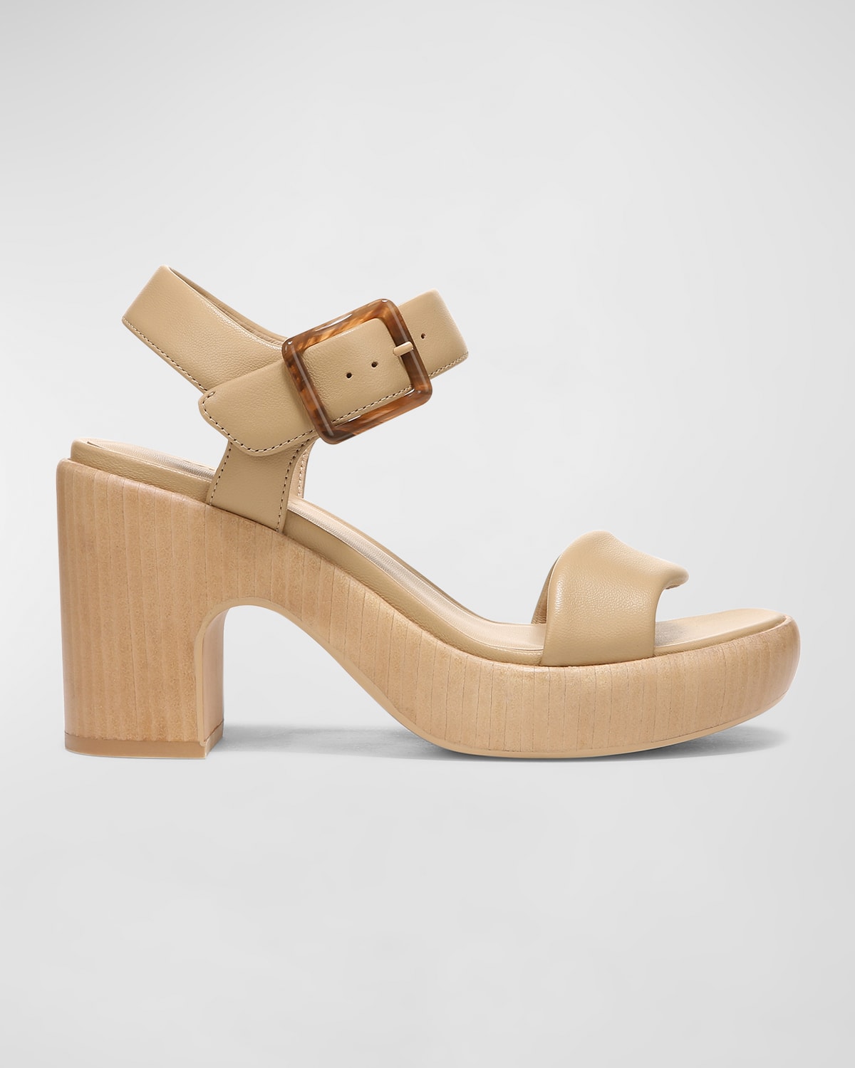 Vince Noelle Leather AnkleStrap Platform Sandals Neiman Marcus