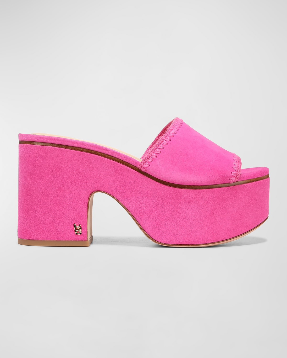 Brunello Cucinelli Suede Monili Platform Slide Sandals | Neiman Marcus