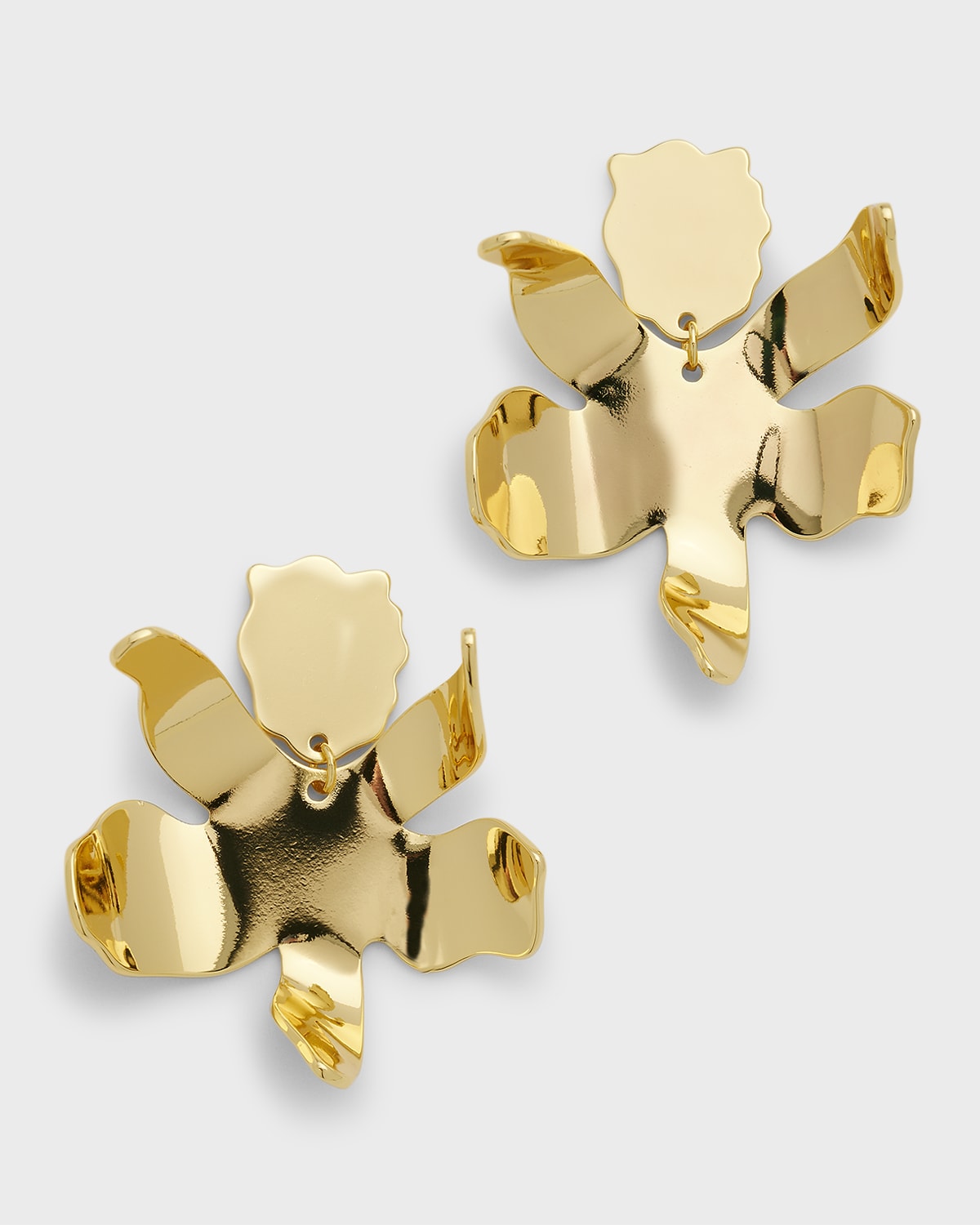 Lele sadoughi metal small paper lily earrings disco fever neiman marcus