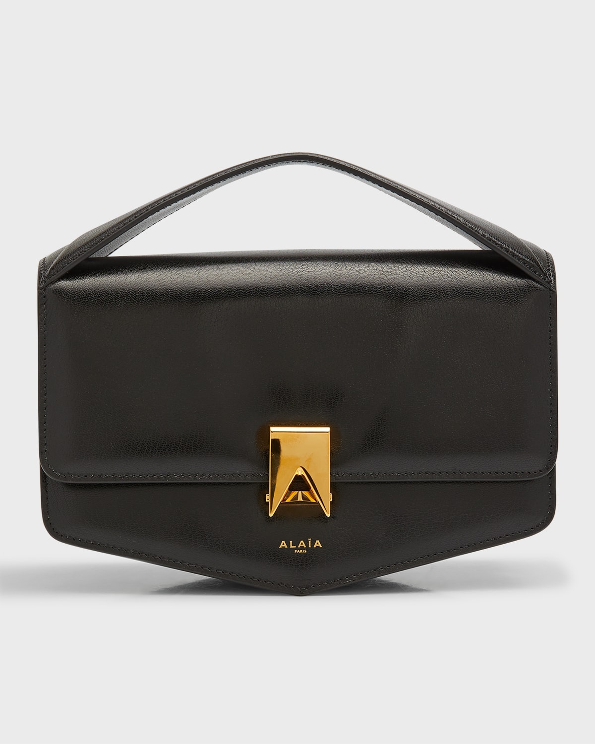 Alaia Cut-Out Small Zipper Cross-Body Bag Black White