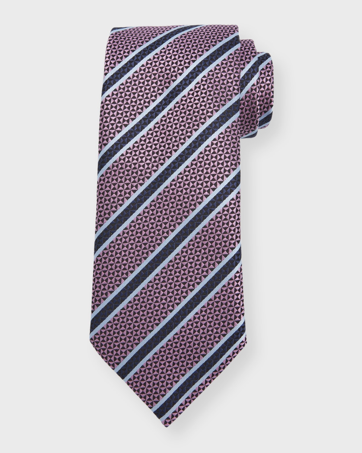 Zegna Mens Brera Stripe Silk Tie Neiman Marcus