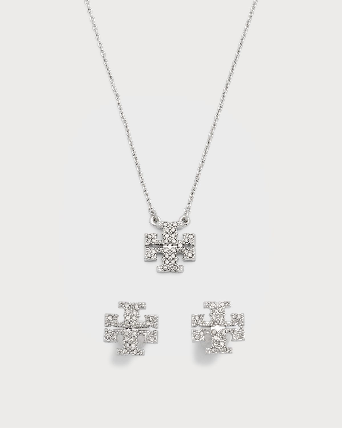 Tory Burch Kira Pave Pendant Necklace and Stud Earrings Set | Neiman Marcus