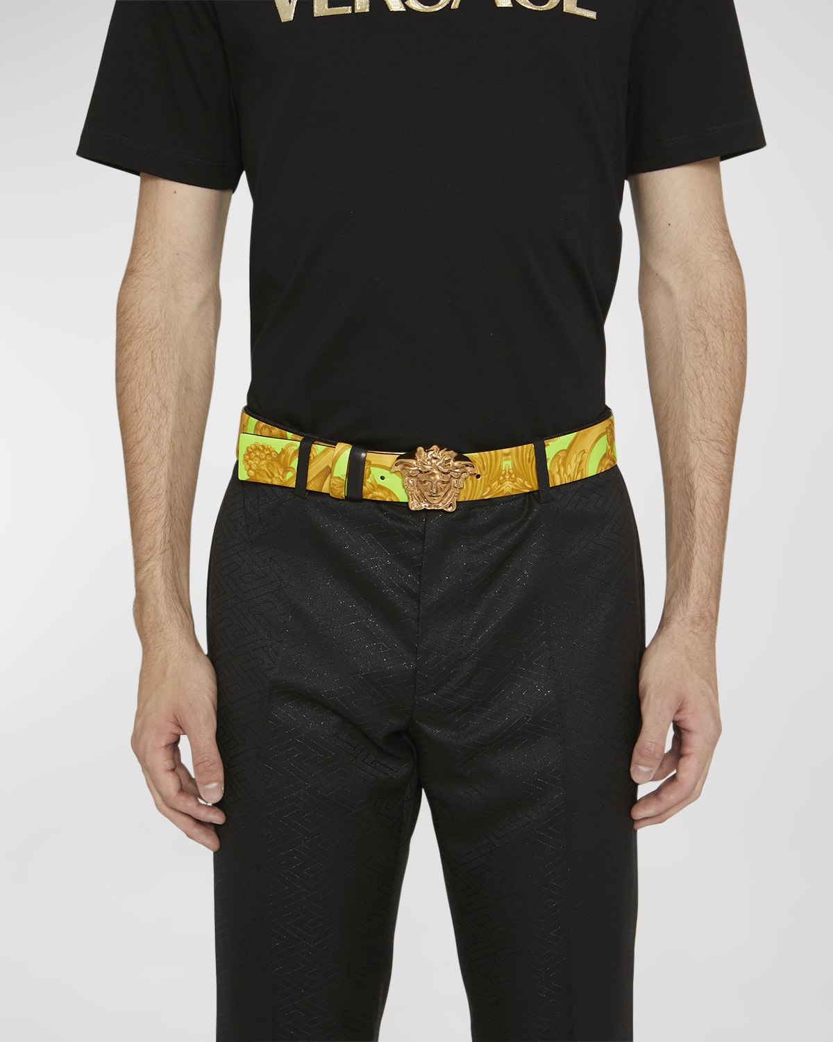 mens red versace belt