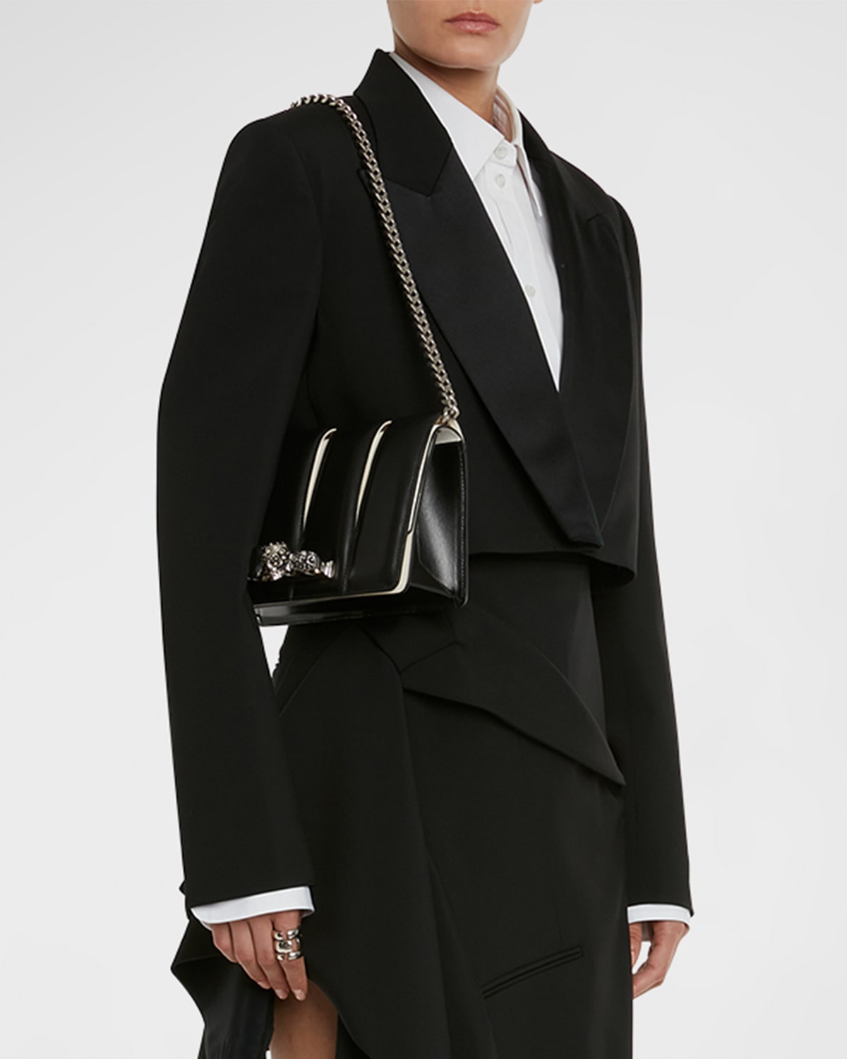 Alexander McQueen Cropped Wrap Blazer Jacket | Neiman Marcus