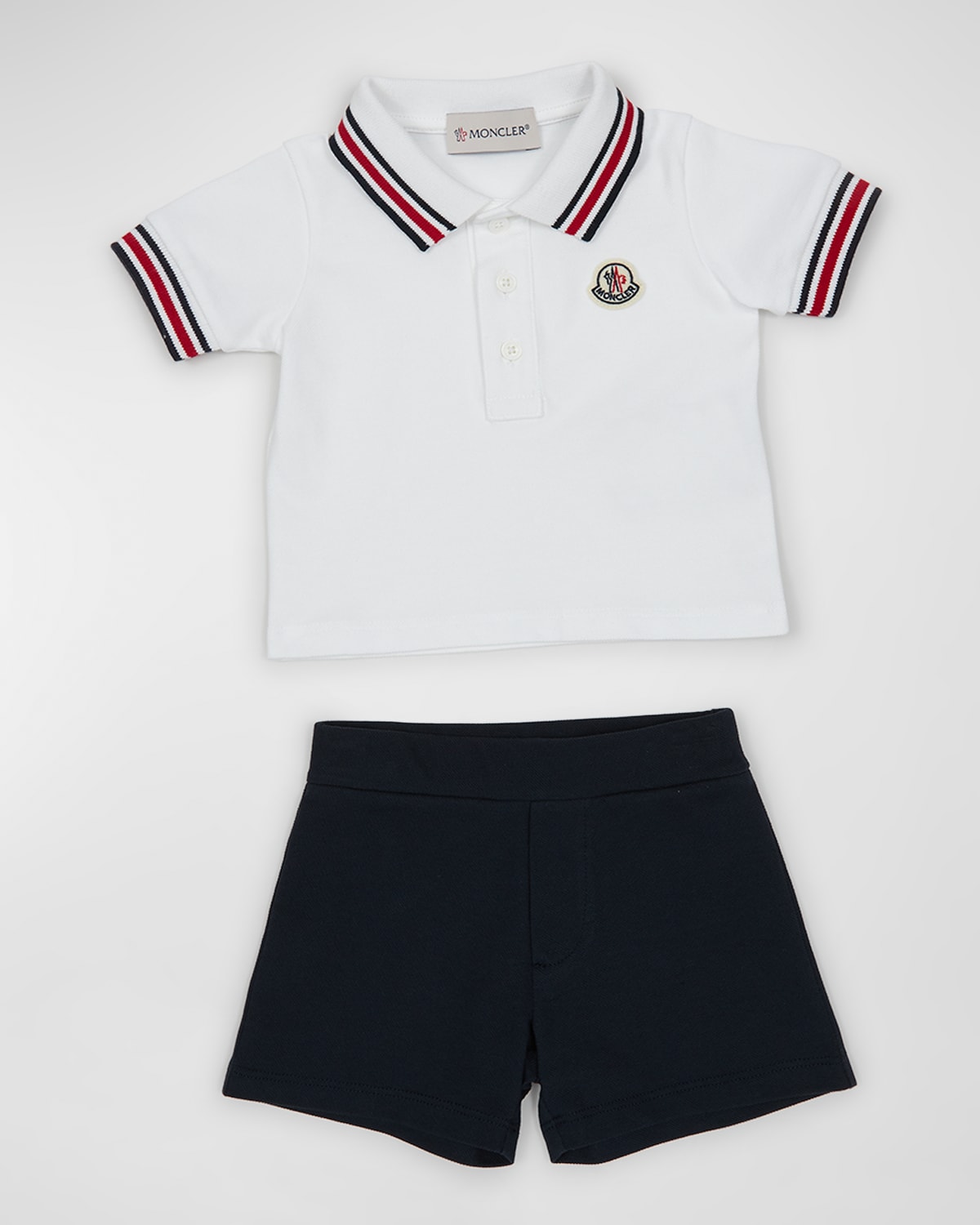 Moncler Boy's Polo Shirt W/ Shorts Set, Size 46 Neiman Marcus