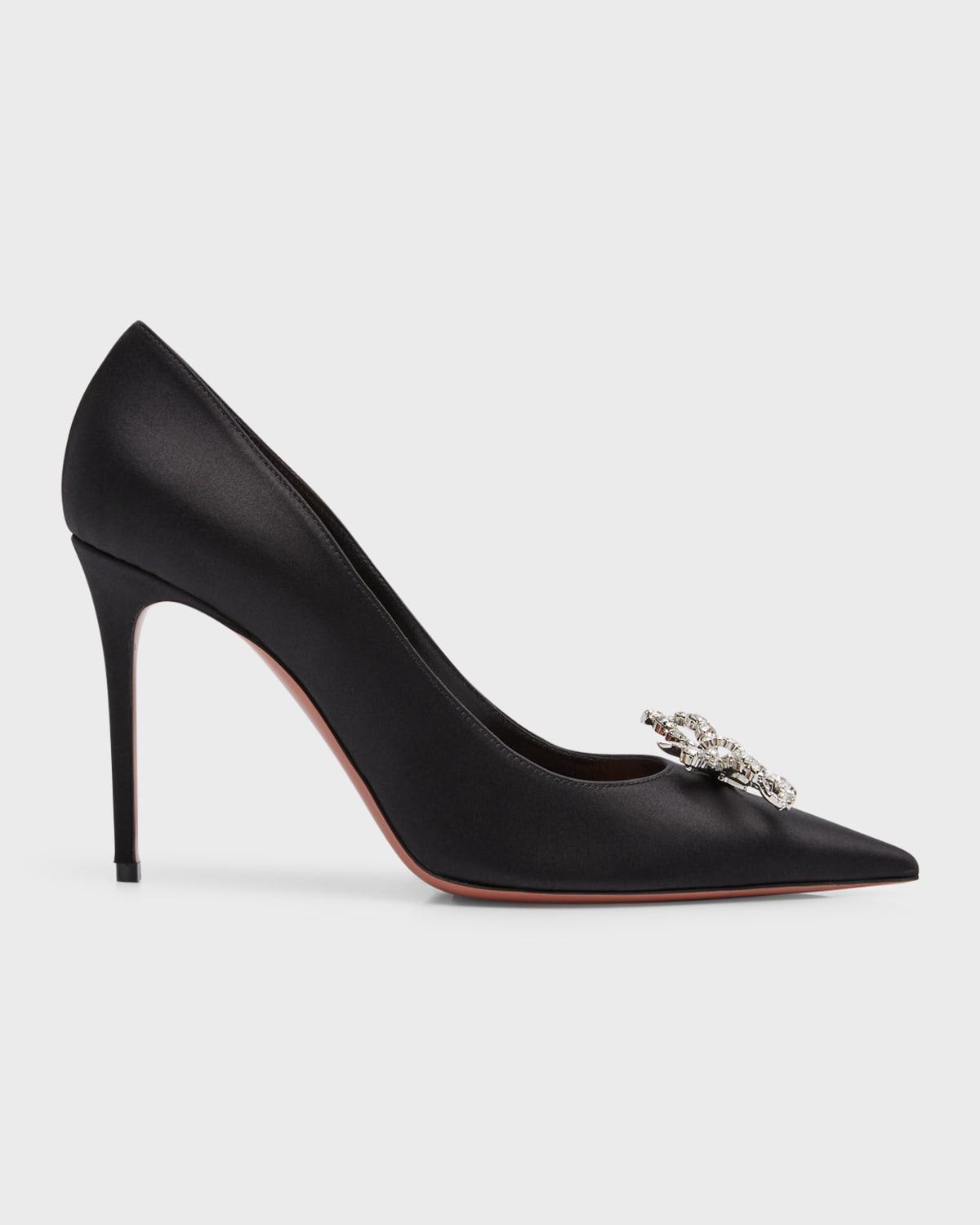 Amina Muaddi Rosie Clear Bow Halter Pumps | Neiman Marcus