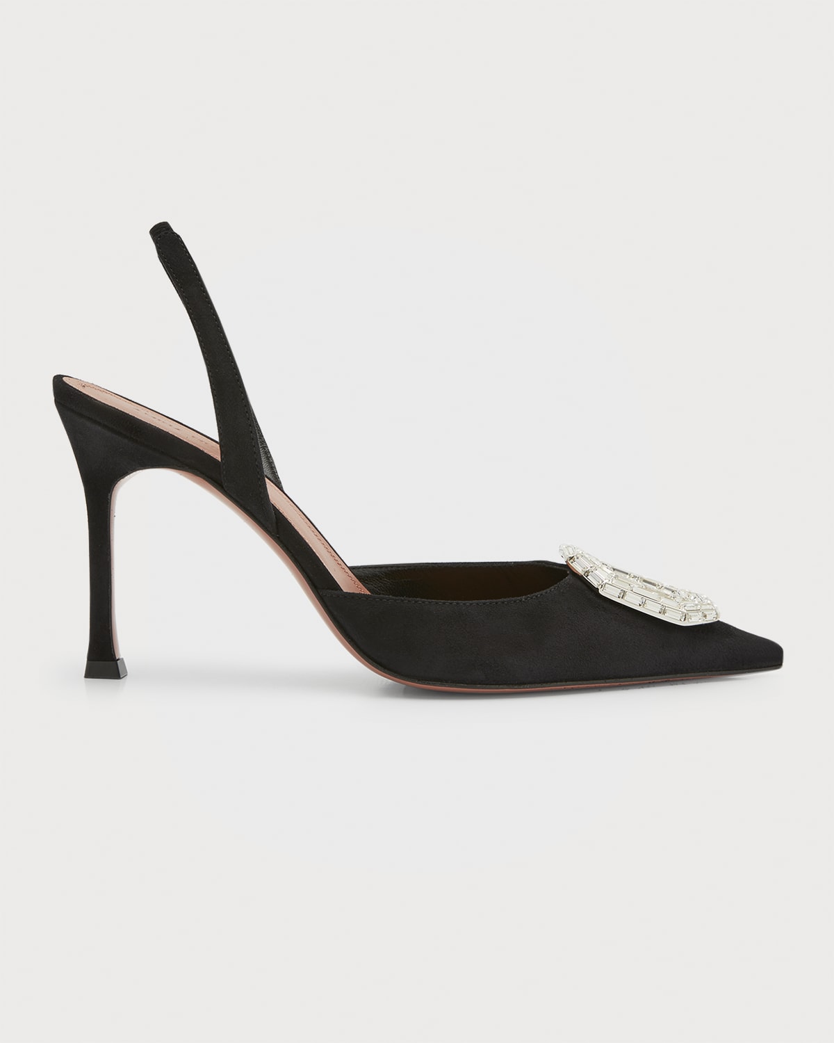 Amina Muaddi Begum Leather Crystal Slingback Pumps | Neiman Marcus