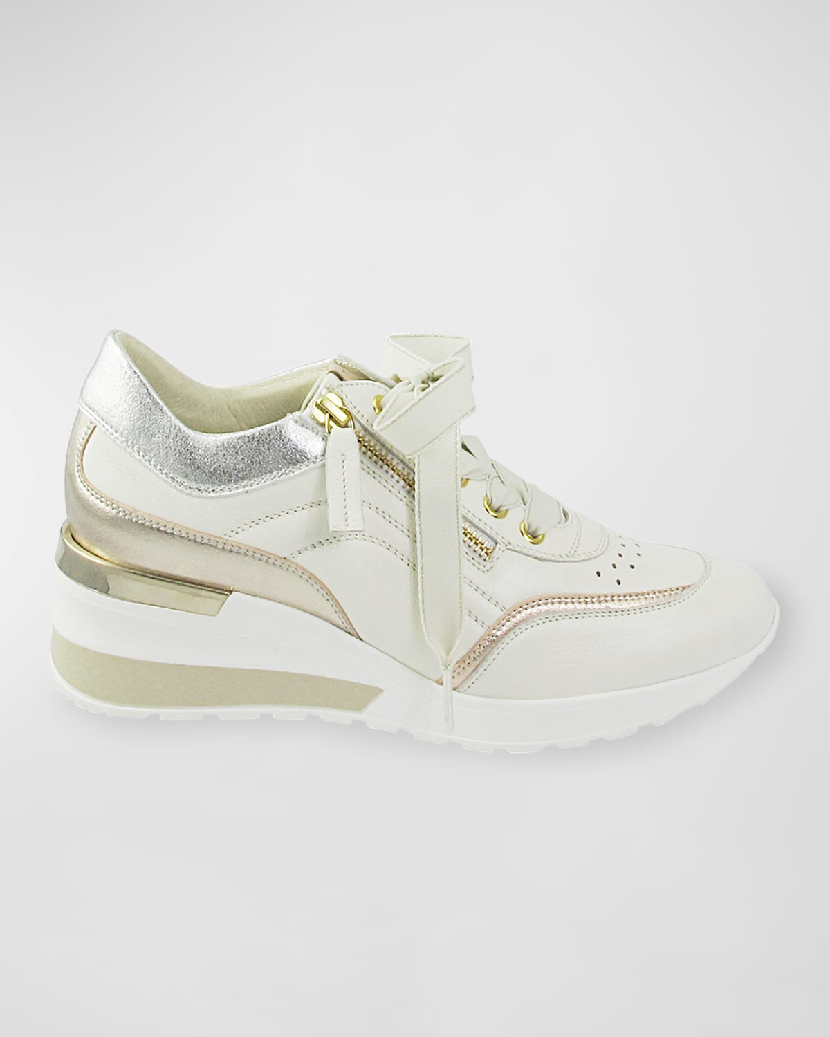 Ron White Novena Napa Leather Demi-Wedge Sneakers | Neiman Marcus