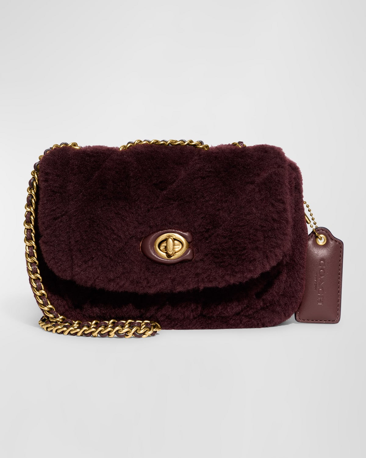 madison quilted pillow shearling shoulder bag