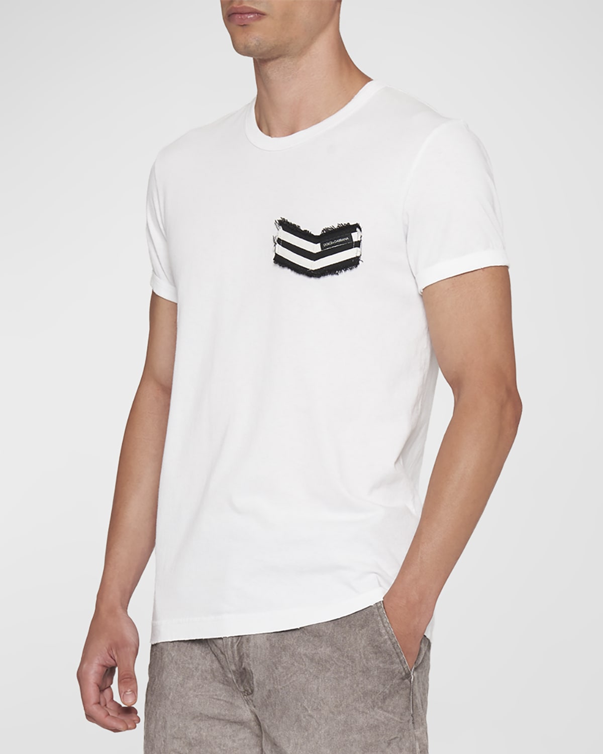 Dolce & Gabbana Blue Logo Print Cotton Crew Neck Men T-shirt main image 1