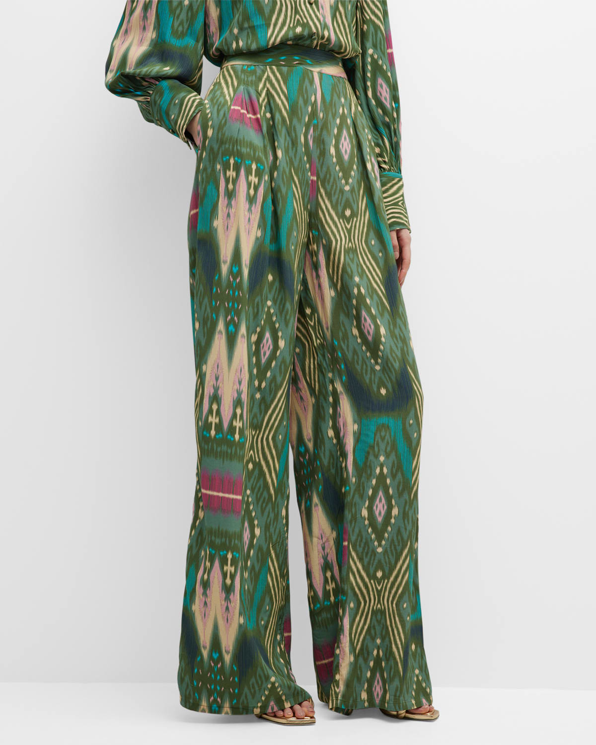 La DoubleJ Abstract Foulard-Print Wide-Leg Silk Palazzo Pants | Neiman ...