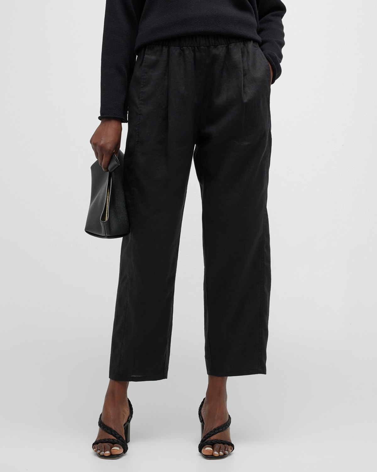 Eileen Fisher Petite Cropped Organic Linen Lantern Pants | Neiman Marcus