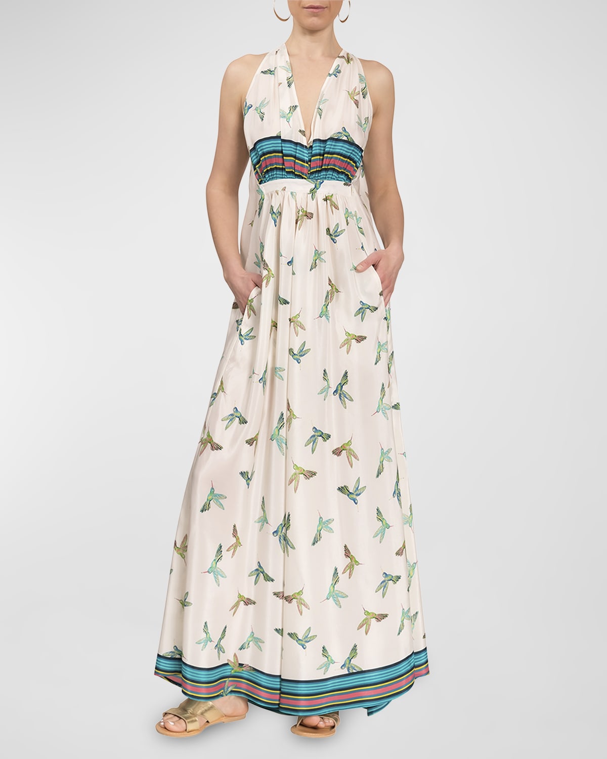 Everyday Ritual Helene VNeck Caftan Maxi Dress Neiman Marcus