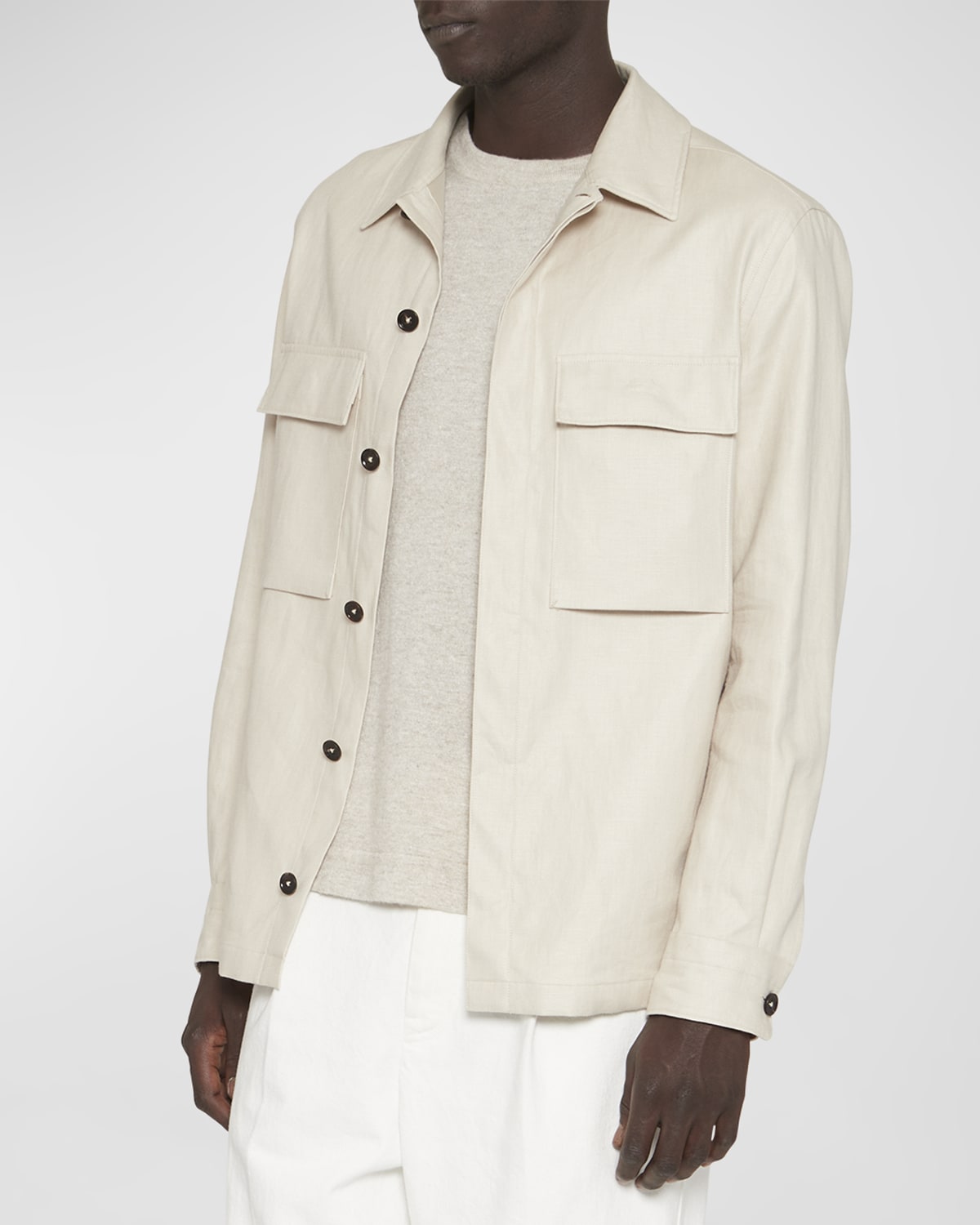 ZEGNA Men's Linen Overshirt | Neiman Marcus