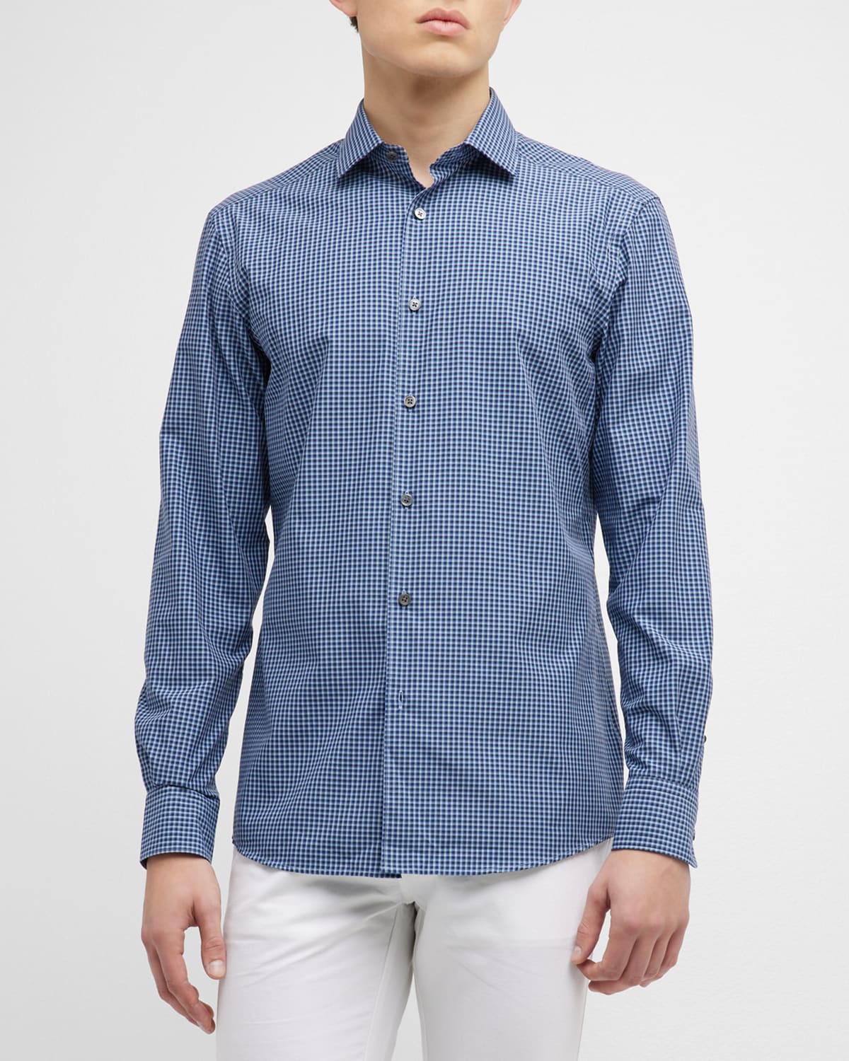 Gucci Check Shirt in Blue for Men