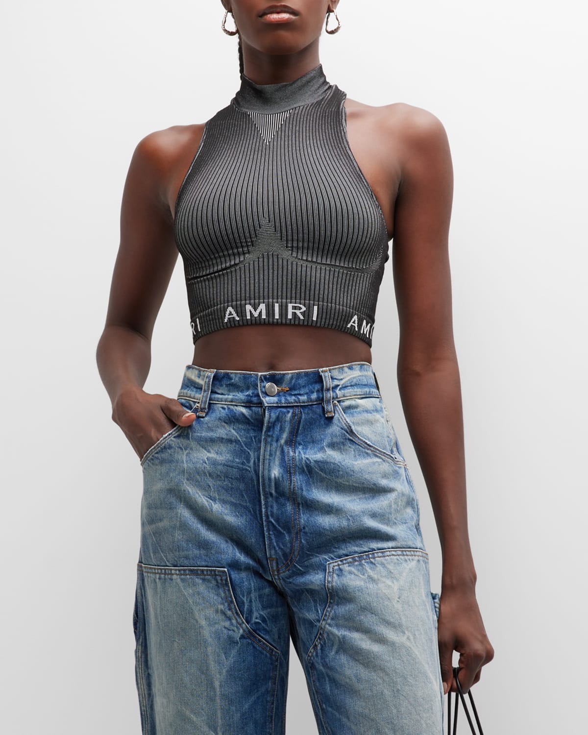 Alo Yoga Seamless Cable Knit Fleece Long Sleeve Crop Top Neiman Marcus