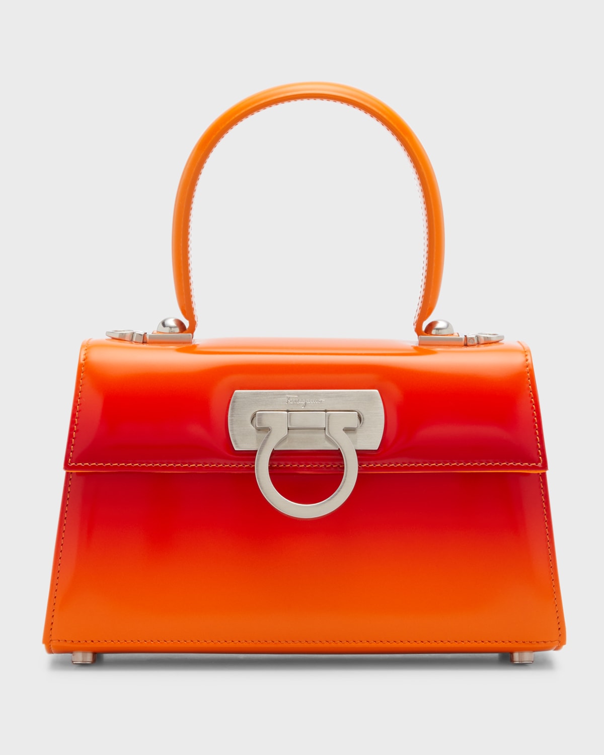 Ferragamo Margot Gancini Leather TopHandle Bag Neiman Marcus