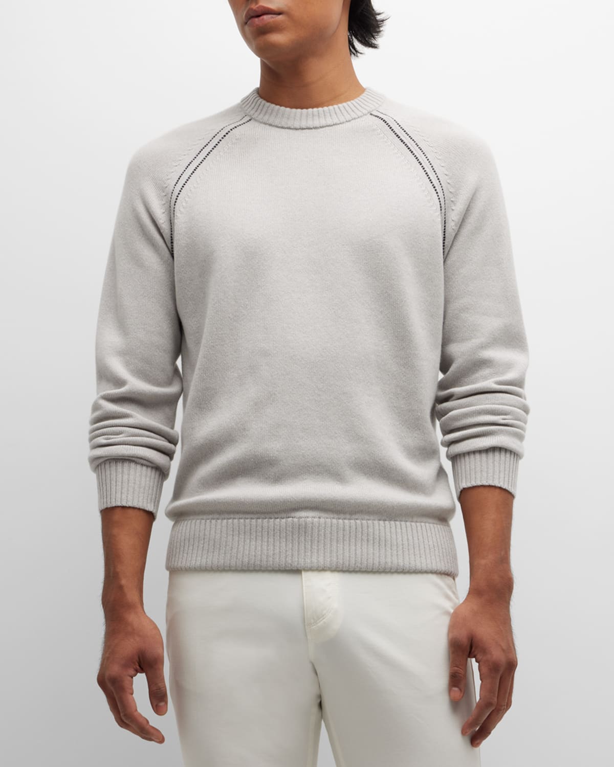 Loro Piana Men's Silverstone Cashmere Raglan Sweater Neiman Marcus