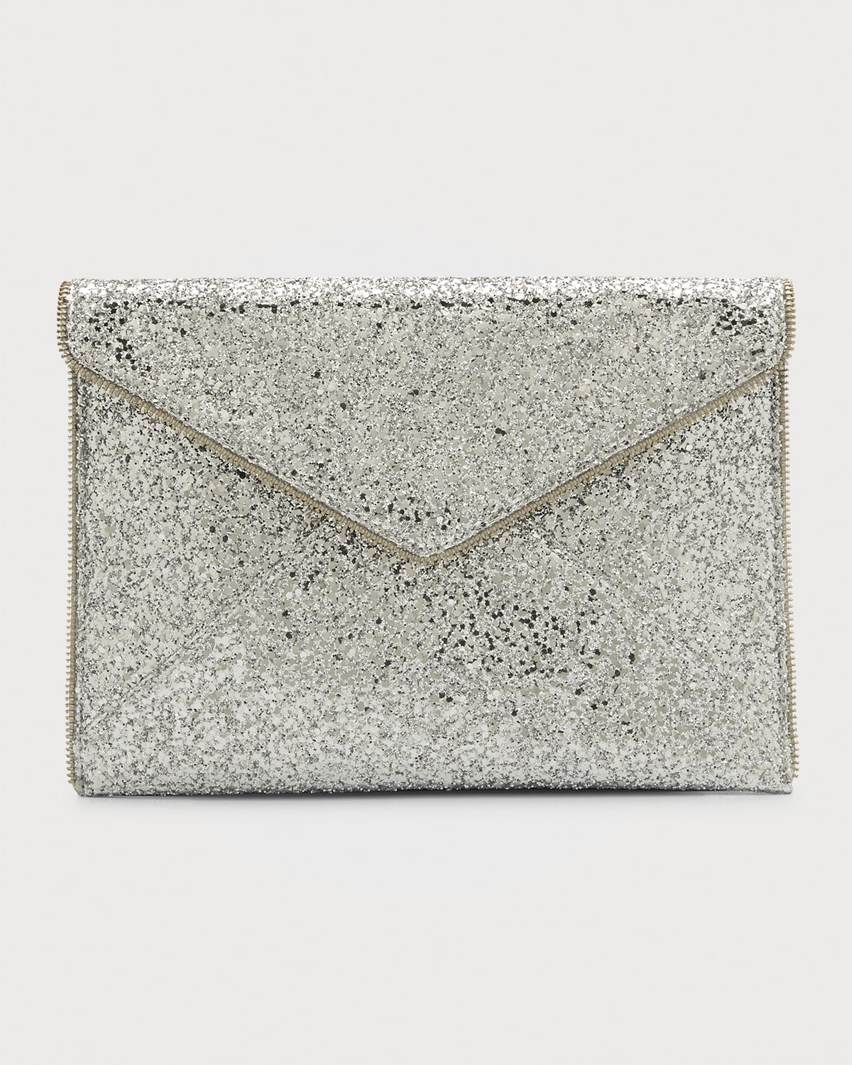 Rebecca Minkoff Leo Metallic Leather Clutch Bag w/ Chain Strap | Neiman ...