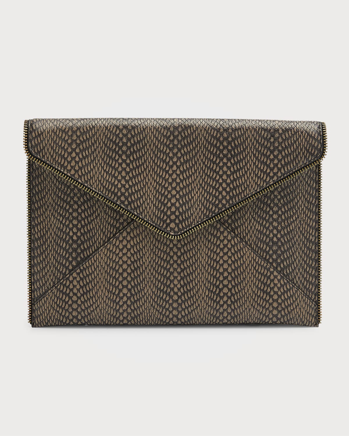 Rebecca Minkoff Leo Metallic Leather Clutch Bag w/ Chain Strap | Neiman ...