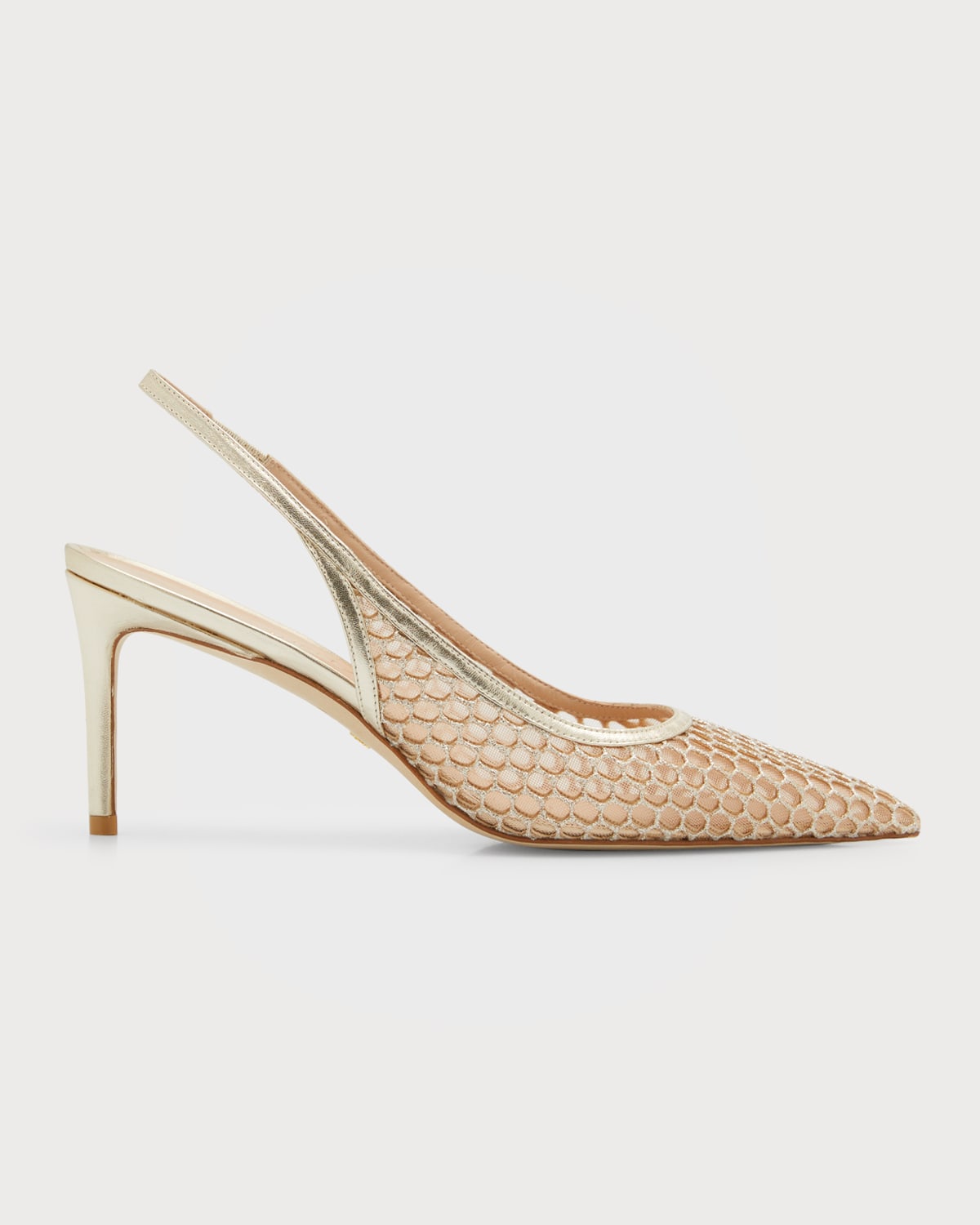 Stuart Weitzman Stuart Leather Kitten-Heel Slingback Pumps | Neiman Marcus