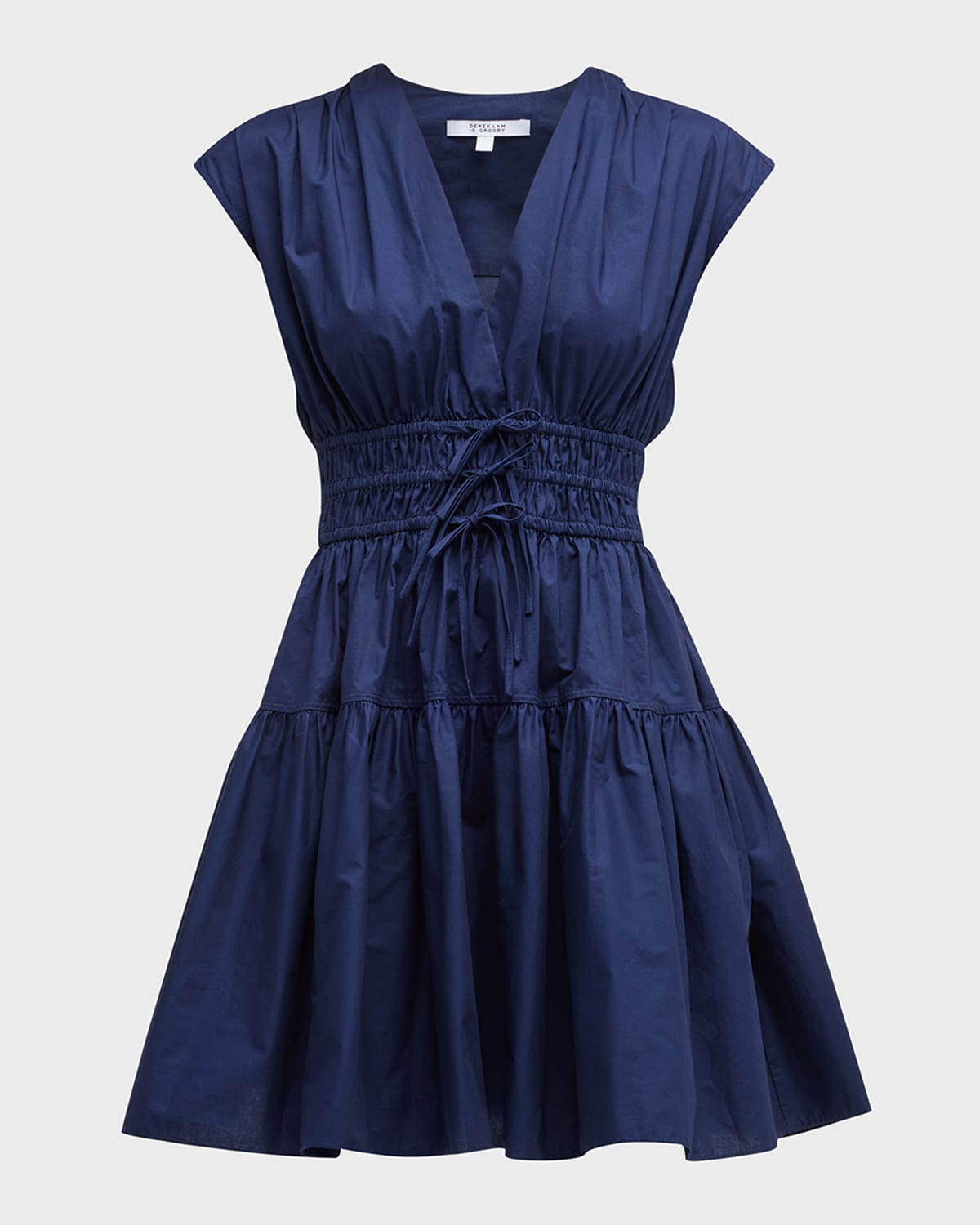 Derek Lam 10 Crosby Chrishelle Printed V-Neck Ruffle Midi Dress ...